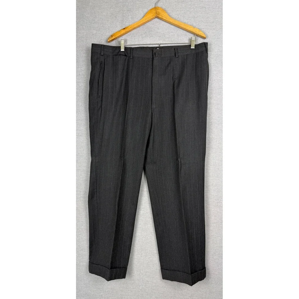 Brooks Brothers Golden Fleece Mens 40x28 Vintage 2pc Suit Charcoal Pinstripe USA